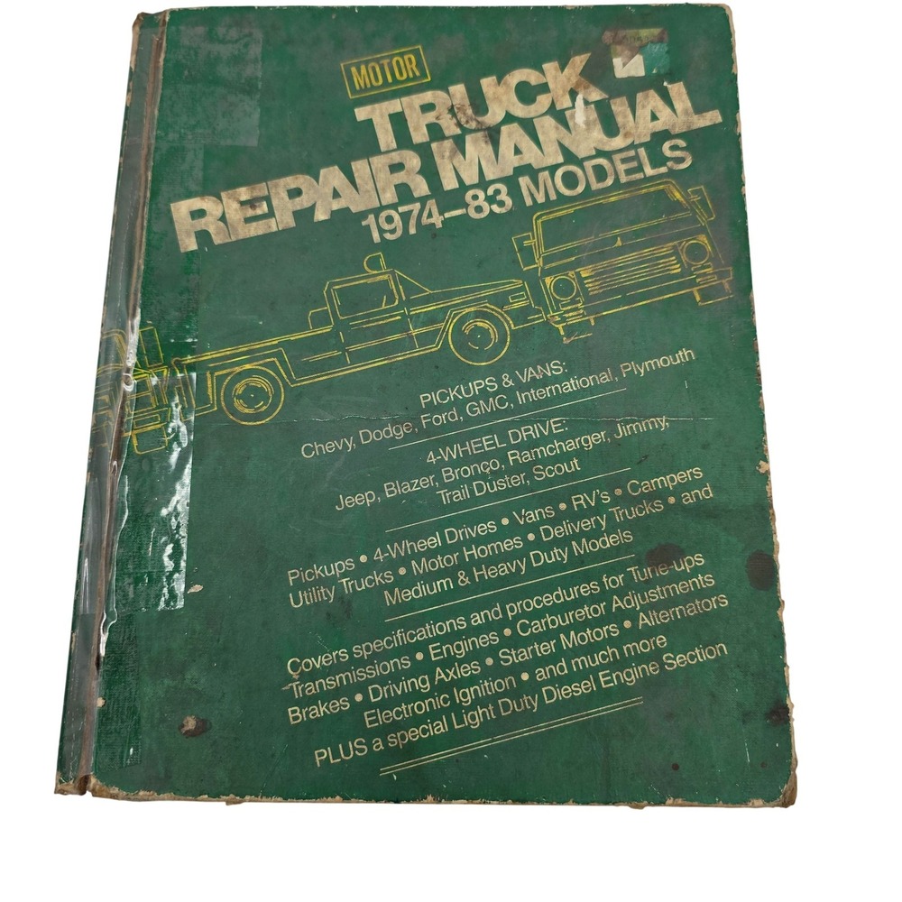 MOTOR Truck Repair Manual 1974-83 36th Edition Green‎ Vintage Shop Guide Book